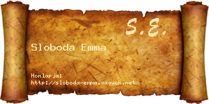 Sloboda Emma névjegykártya